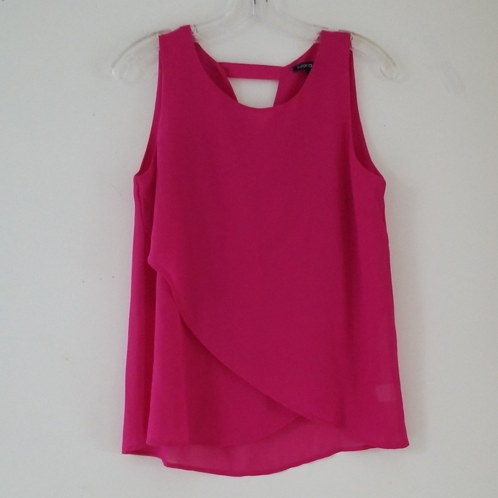 Paper Moon rasberry sleeveless crossover blouse